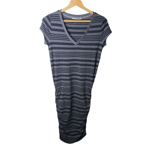 Athleta Topanga Striped V-Neck Shirt Dress Size XS - Picture 1 of 7